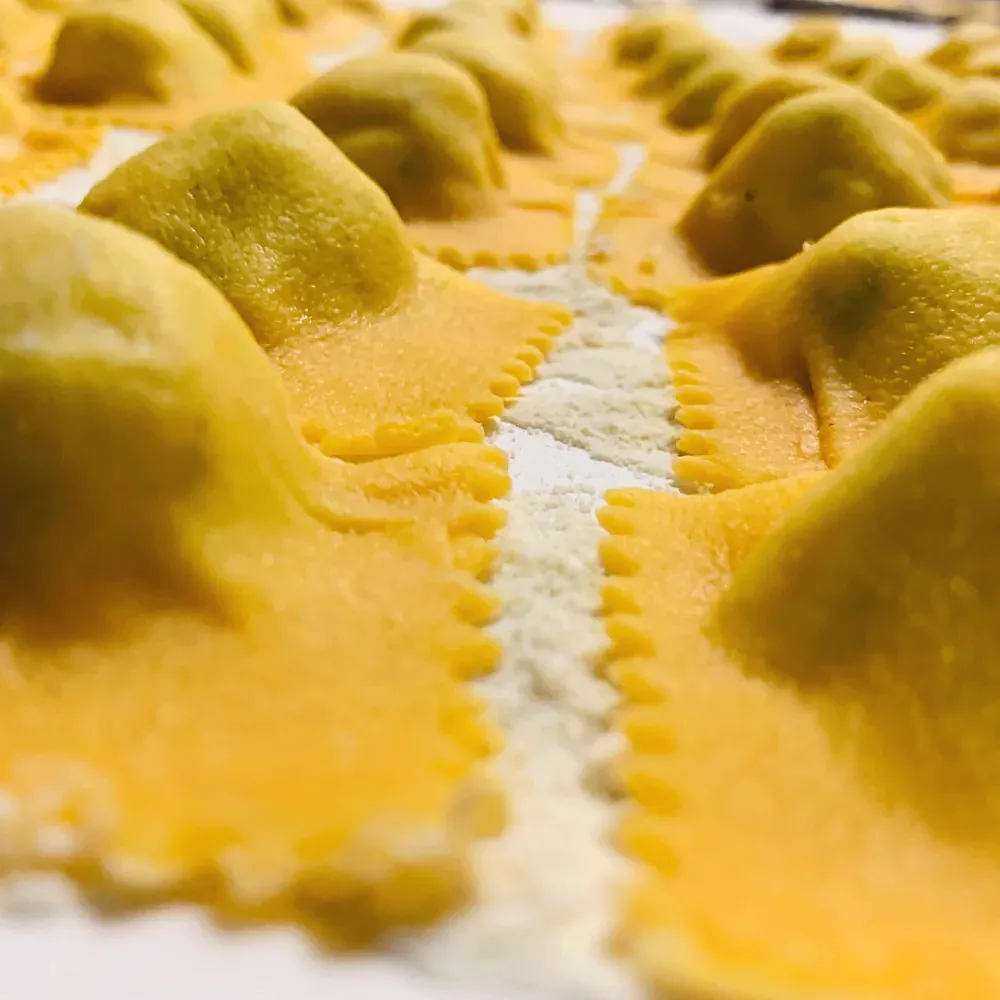 Close-up of fresh ravioli